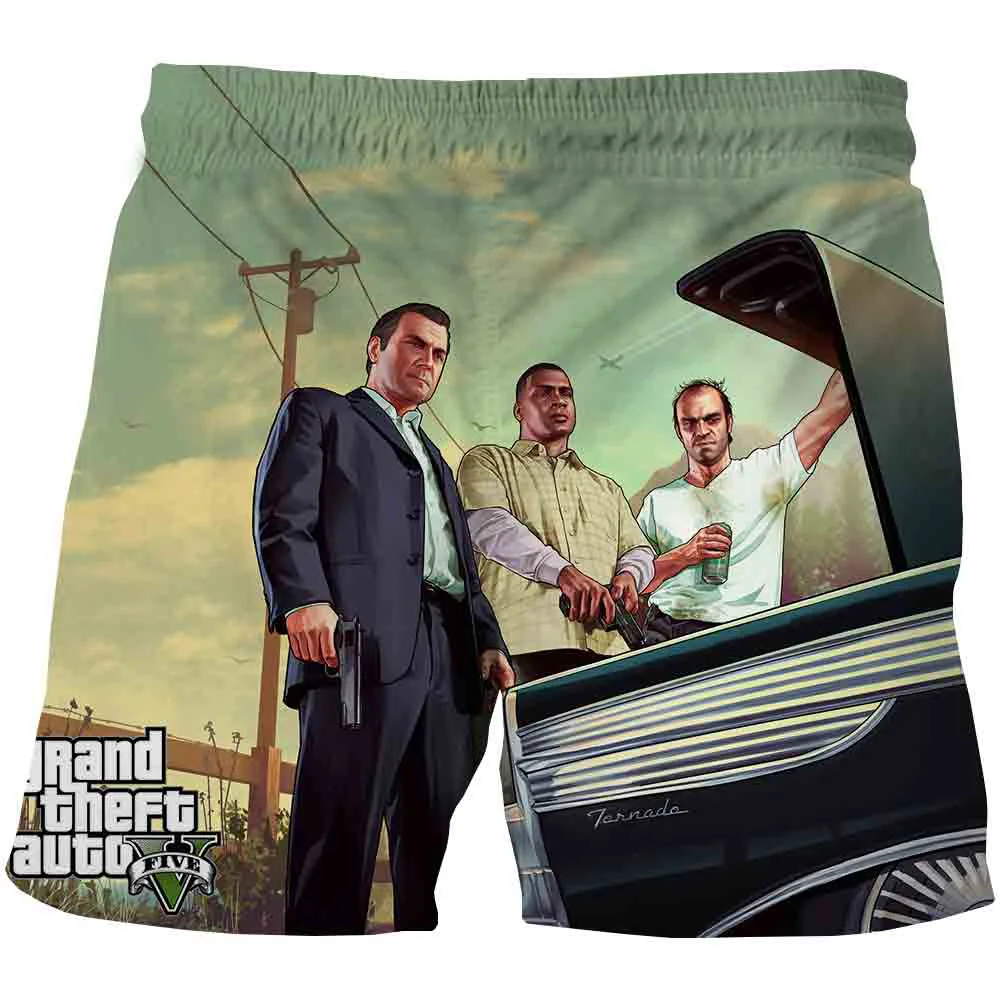 Sommer Männer/Frauen Casual Shorts GTA 5 Grand Theft Auto Spiel 3D Druck Badehose Mode Strand Hosen Jungen bademode