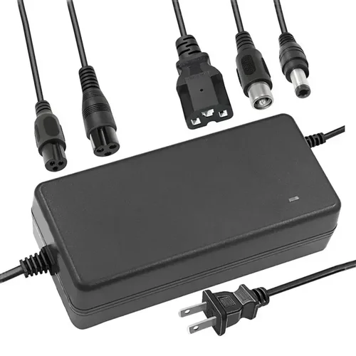 Cargador de batería de litio de 54,6 V 2A, cargador de bicicleta eléctrica de 54,6 V 2A para batería de iones de litio de 13S y 48V, cargador de enchufe UE/EE. UU. de alta calidad