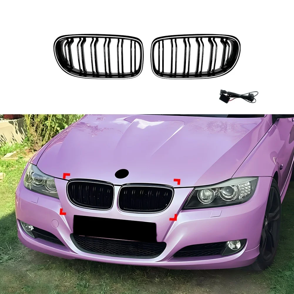 Grille E90 E91 LCI Gloss Black LED Kidney Grille Easy Installation Factory Specification Fit Perfect Match Stable Performance