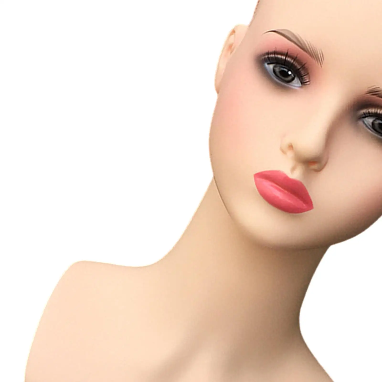 Female Head Rack Female Bald Mannequin Head Making Styling Manikin Practice Doll Head for Glasses Hair Styling Wig Making Hat