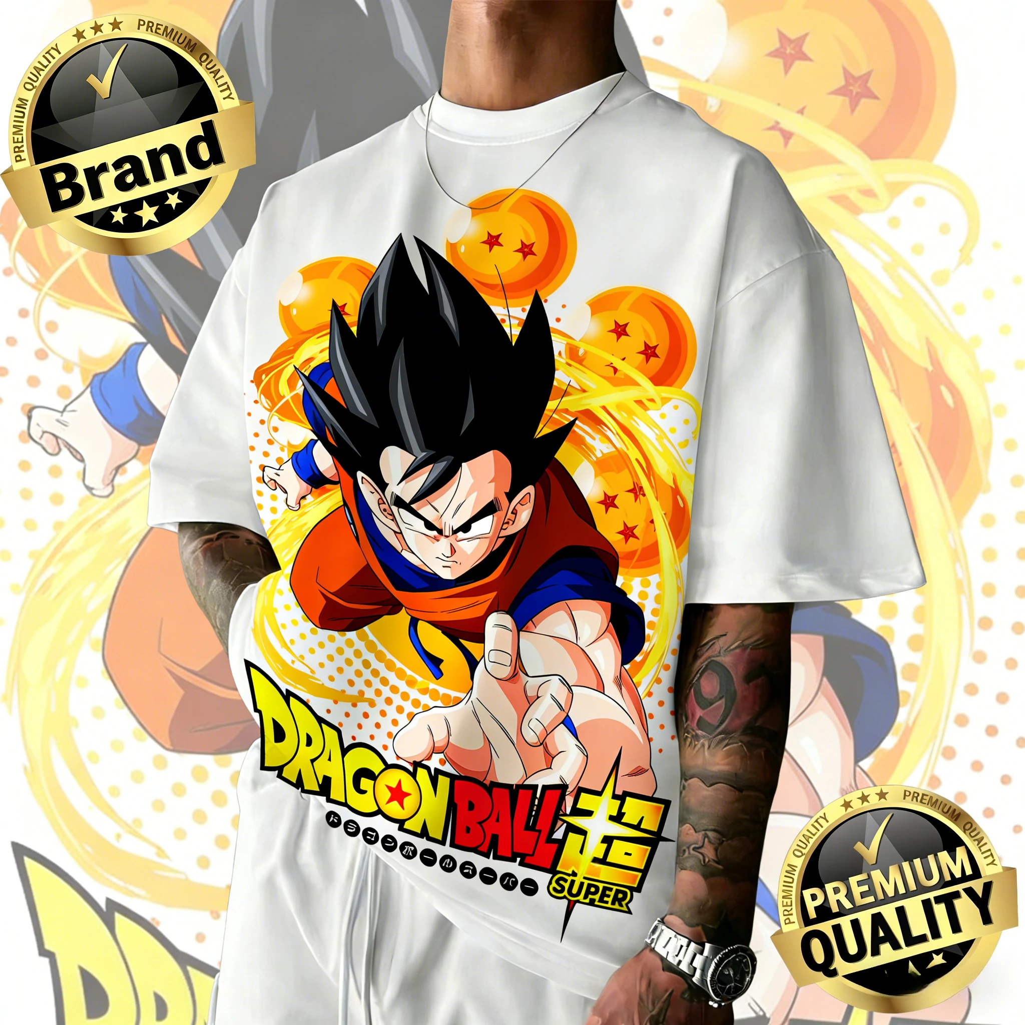

2026New Summer Dragon Ball 40th Anniversary Son Goku 100% Cotton Anime Printed T-shirt Extra Size Casual Streetwear Unisex Y2k