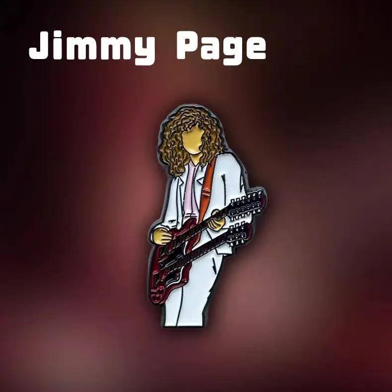 Jimmy Page Led Zeppelin Rock Perimeter Badge Brooch