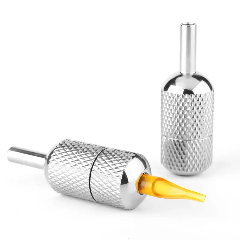 New Coarse Grain Stainless Steel 25MM Tattoo Machine Integrated Self-Locking Grip Anti Slip Handle For Various Needles Machines