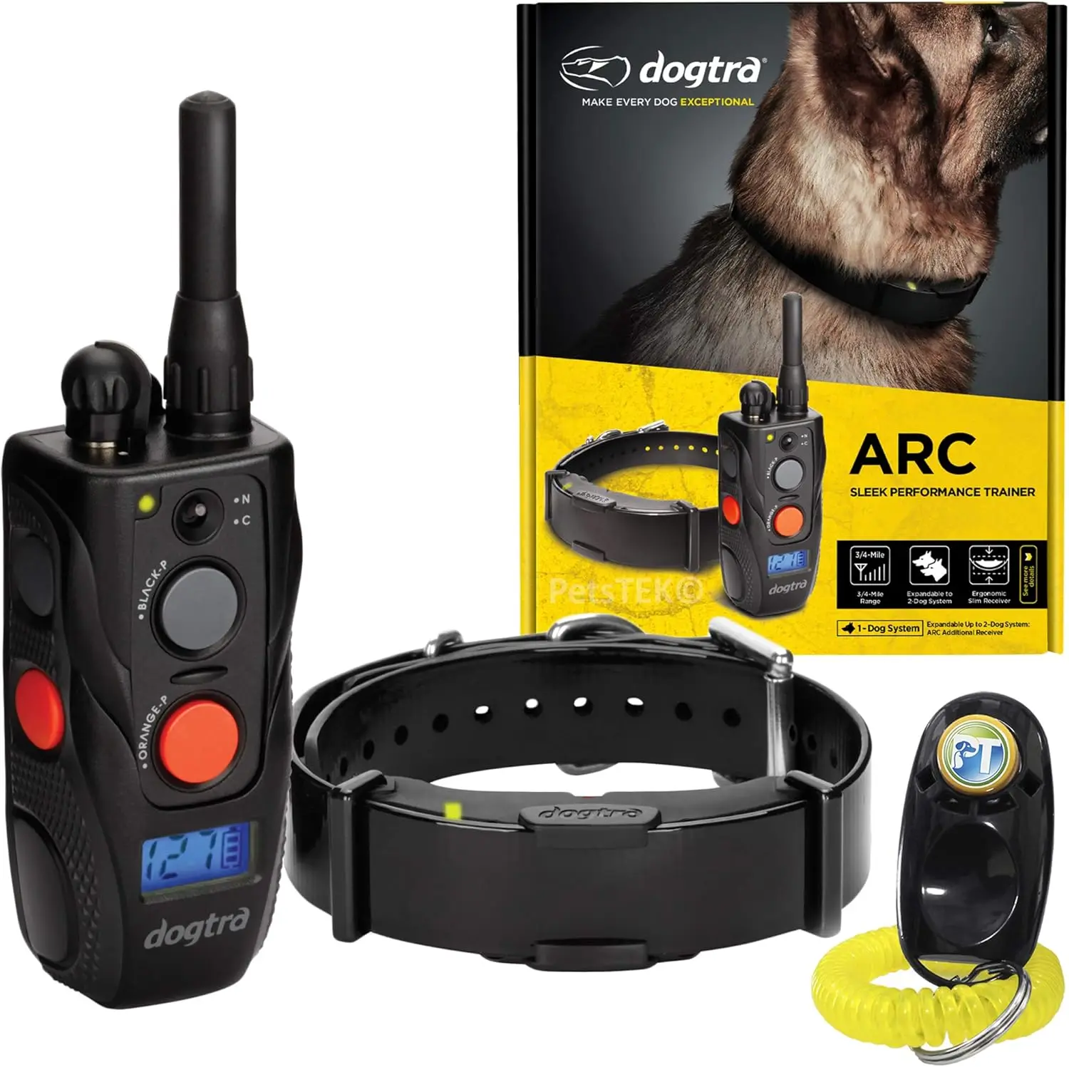 

Remote Dog Training Collar with 3/4-Mile Range, Static Stimulation, Vibration, Tone, Waterproof & Rechargeable for All Sizes