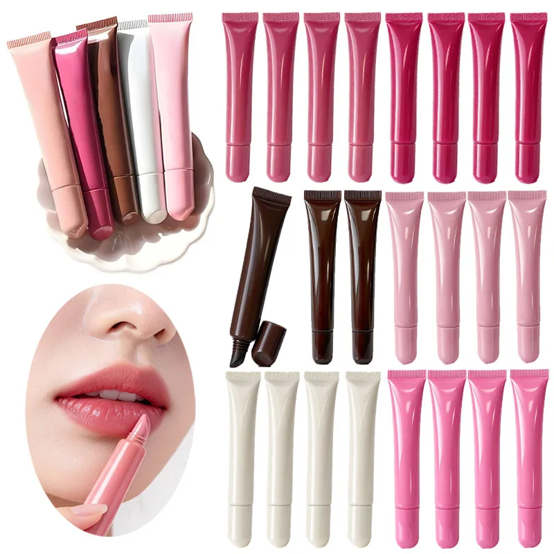 30/100pcs 10ML Mini Empty Plastic Lipstick Lip Balm Soft Squeeze Tubes Lip Gloss Portable Makeup Cosmetic Container Sample Vails