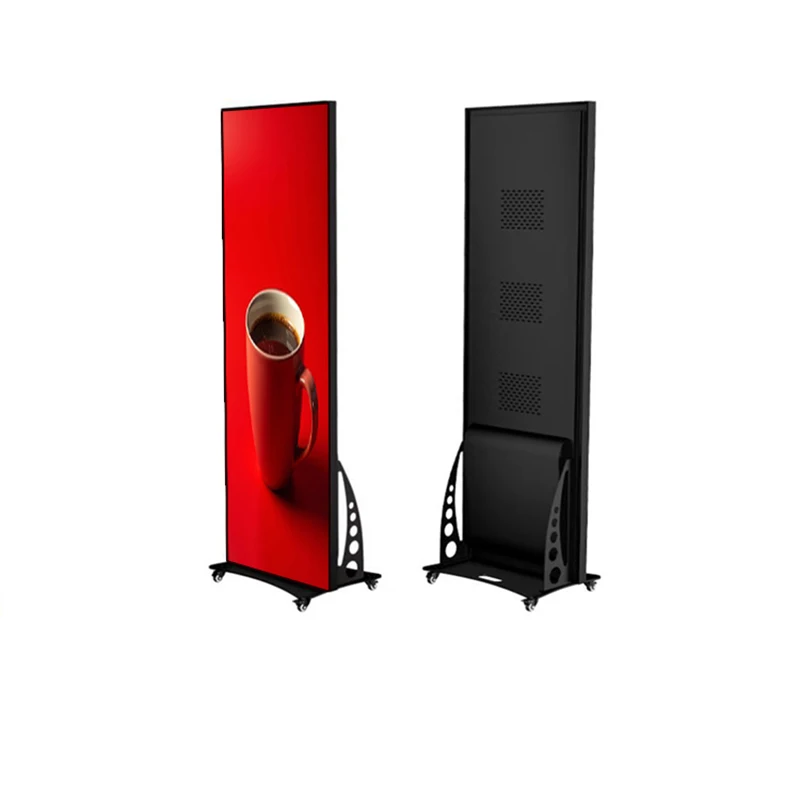 High Resolution Customized Full Color Commercial Video Indoor Advertising P1.538 P1.86 LED Poster Window Display for FCC CE ROHS