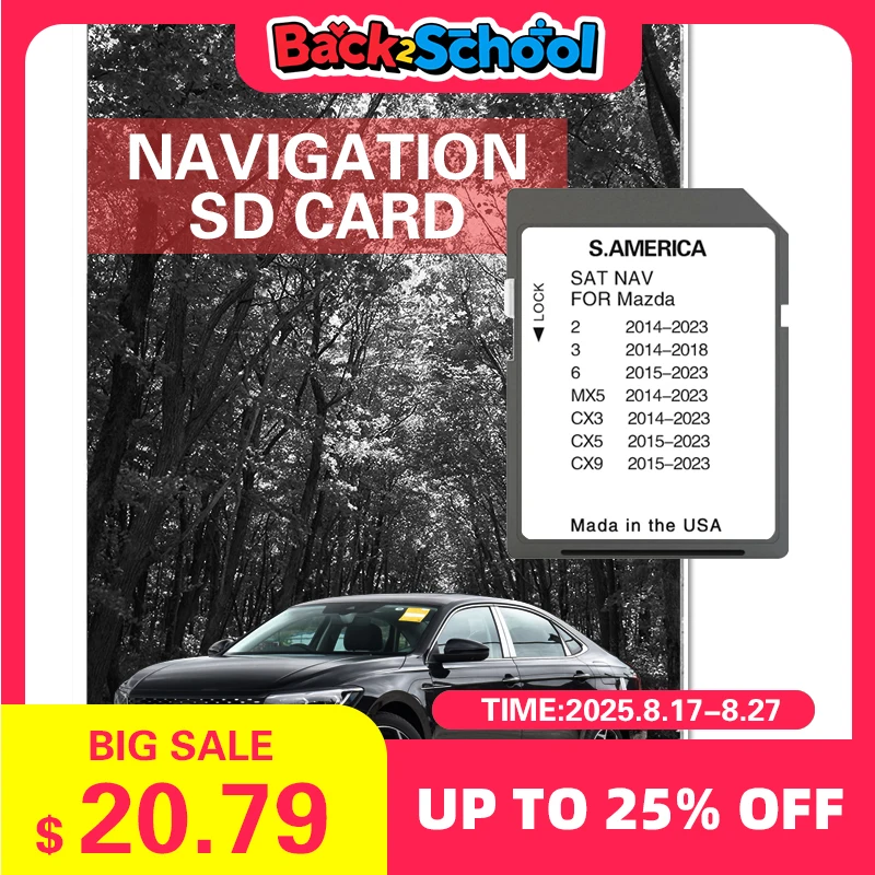 

Навигационная SD-карта для Mazda 2/3/6/MX5/CX5/CX9, 8 ГБ, карта Южной Америки, Sat Nav Naving, GPS Connect1, обновление, версия программного обеспечения