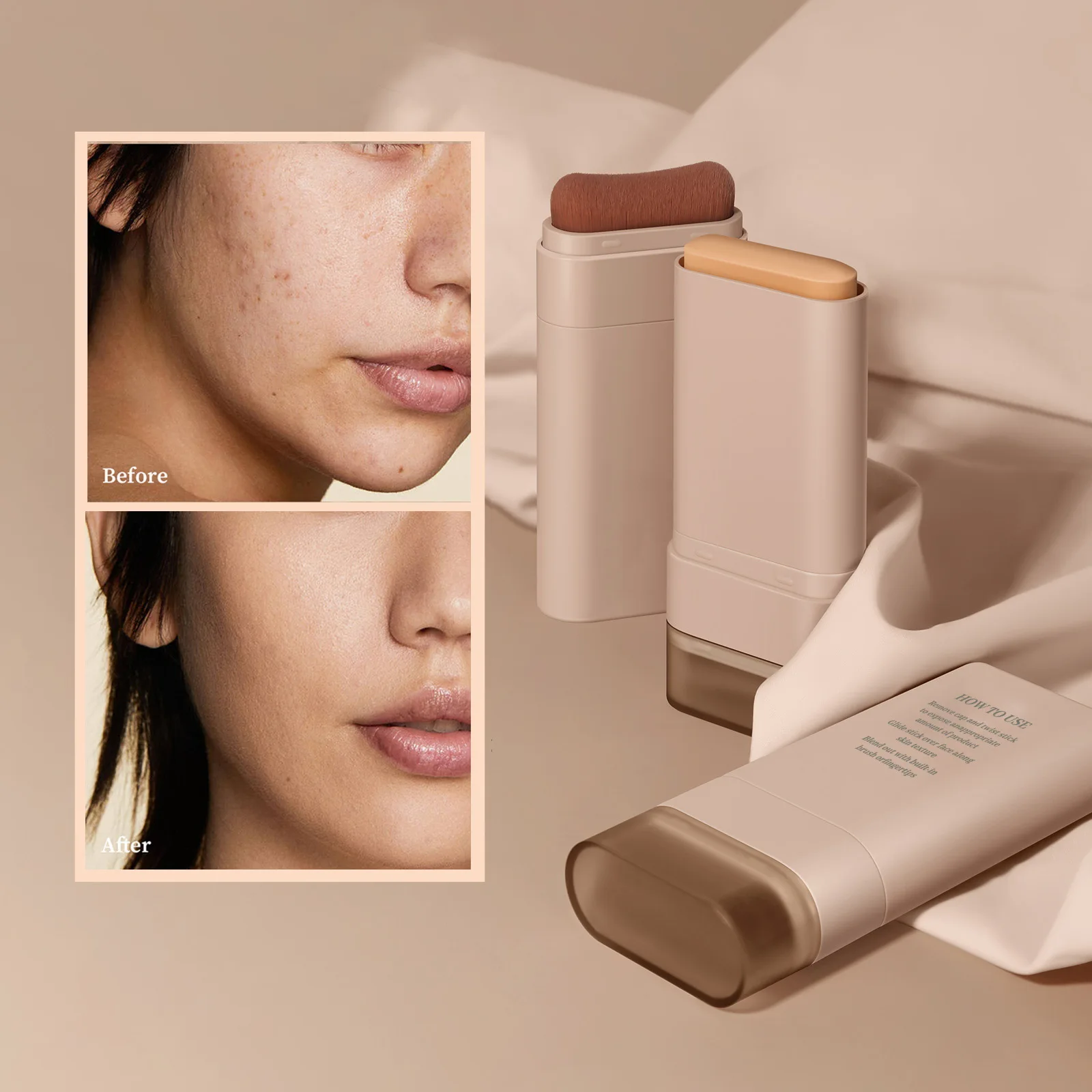 

Ластик Твердая основа-карандаш Скрытие сердцевины Стойкое увлажнение Натуральная полупрозрачная основа для осветления лица с кистью