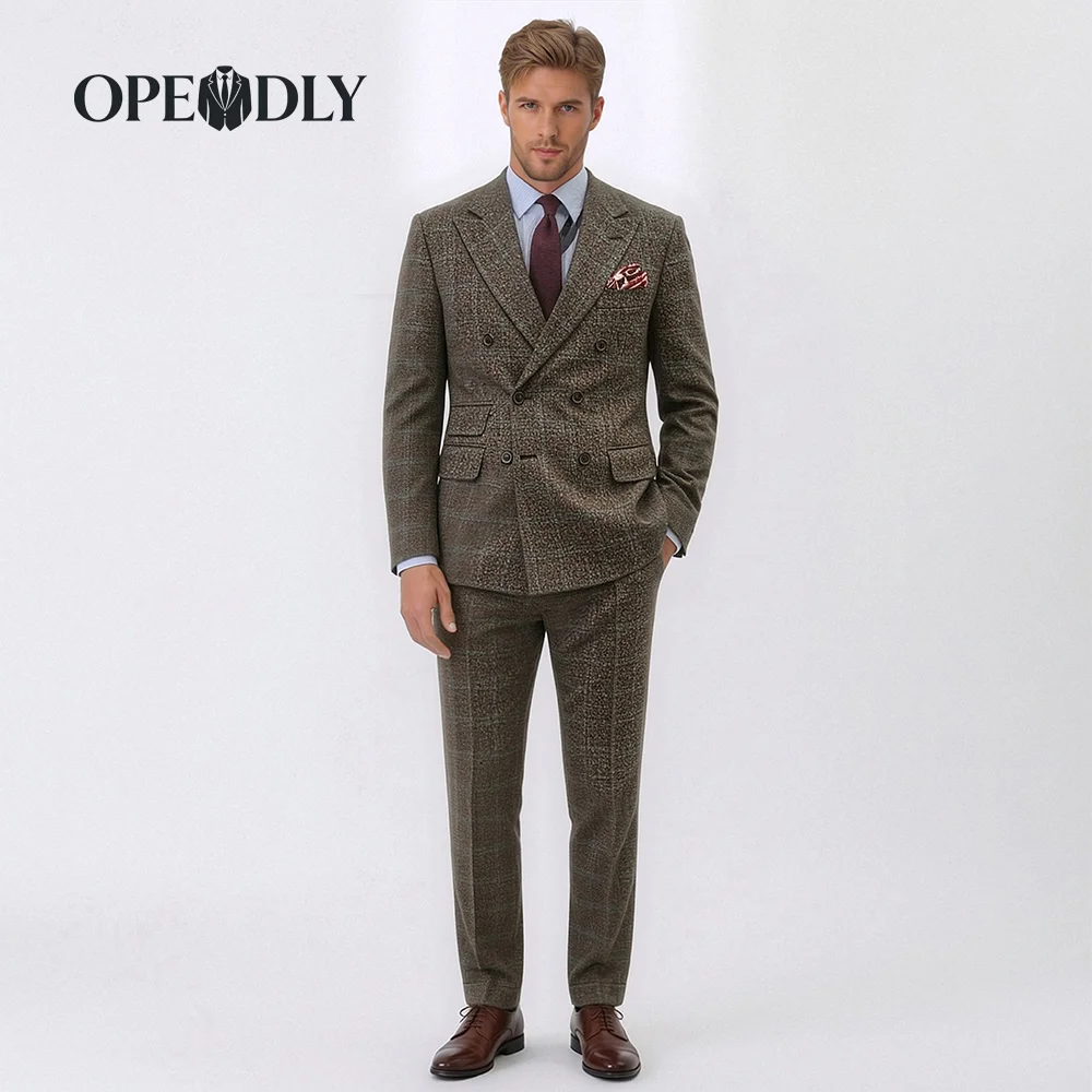 

OPEODLY Men's Slim Fit 3 Piece Tuxedo Suit One Button Blazer Jacket Vest Pants Set for Formal Wedding And Business Occasions