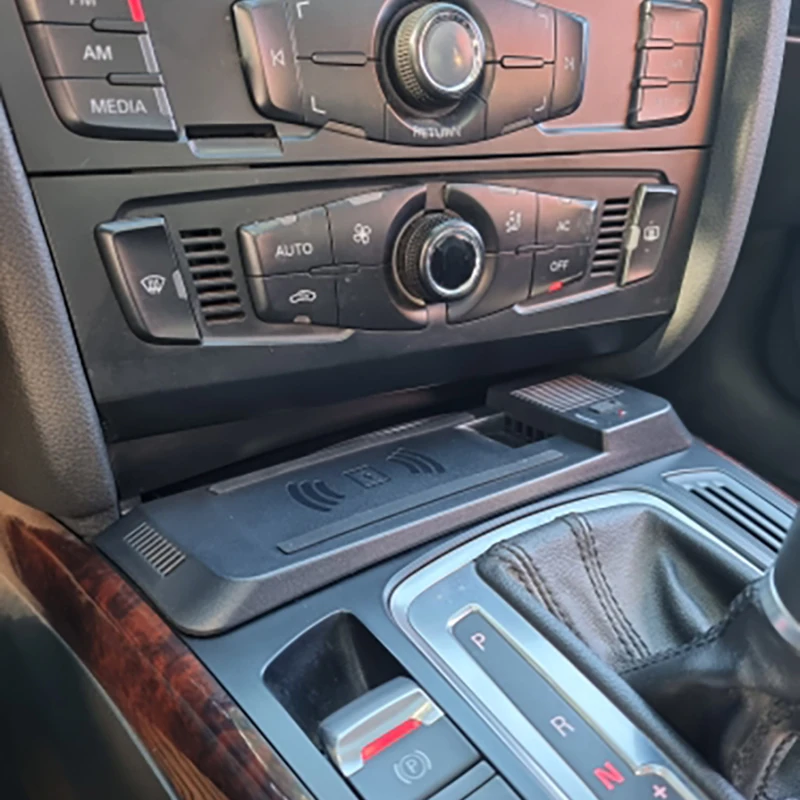 Bezprzewodowa ładowarka samochodowa 15W do konsoli środkowej, szybka ładowarka do telefonu, uchwyt do ładowania Audi A4 B8 B9 Allroad A5 S5 RS5 Q5 SQ5 — zdjęcie 3
