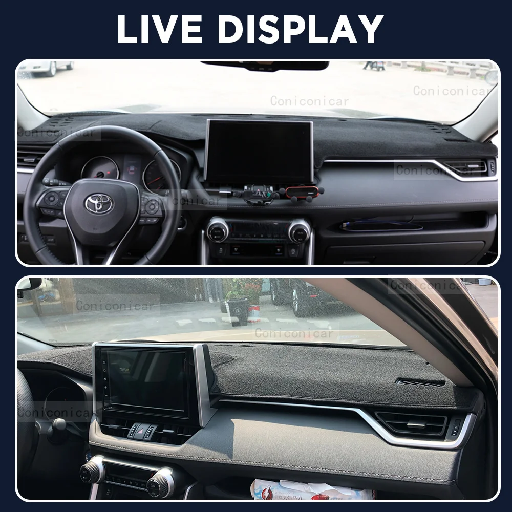 For TOYOTA RAV4 2019-2024 Car Dashboard Cover Mat Non-slip Sun Shade Cushion Protective DashMat Pad Interior Accessories