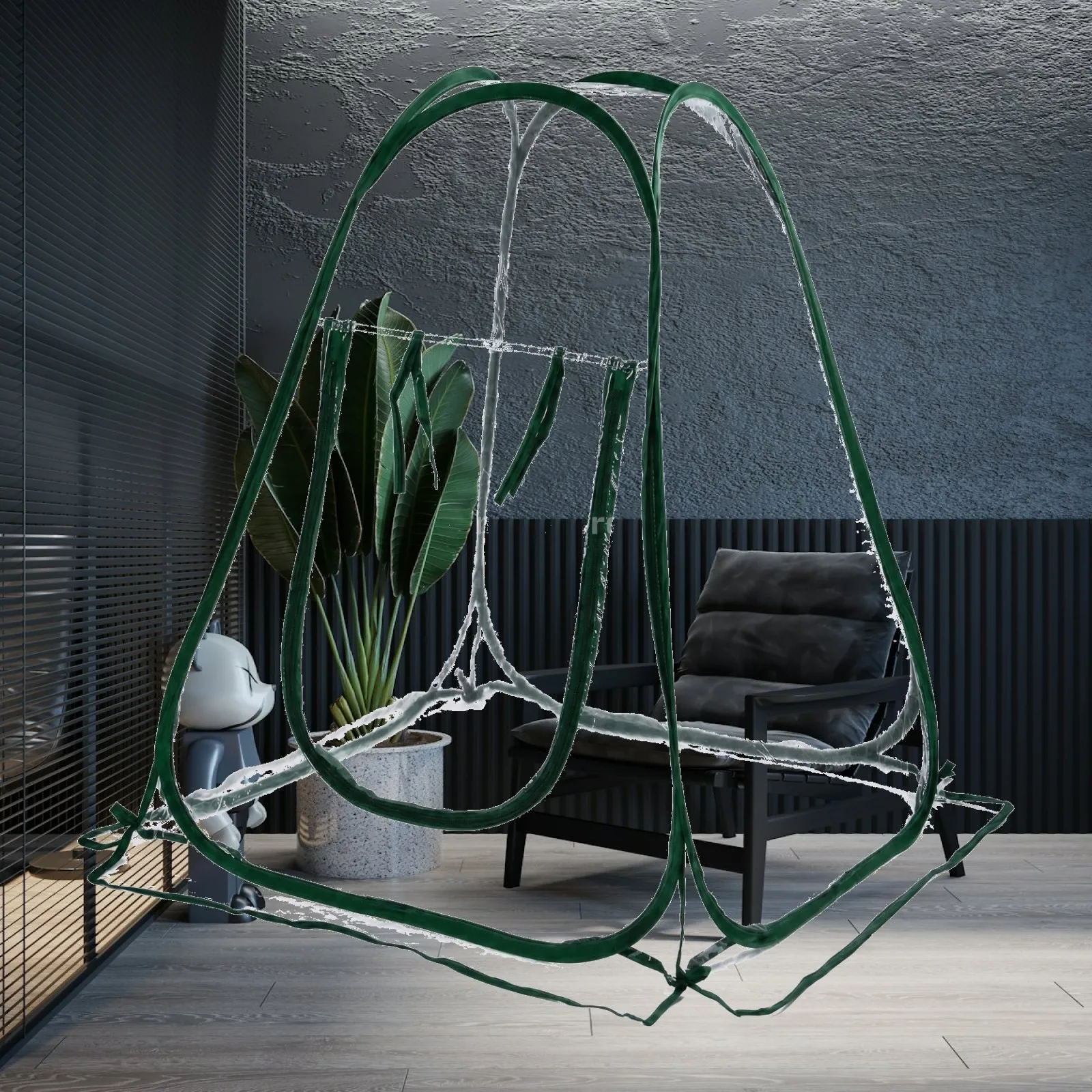 Foldable Plant Greenhouse Cover Transparent PVC with Green Trim for Outdoor Garden Patio Balcony Small Plants