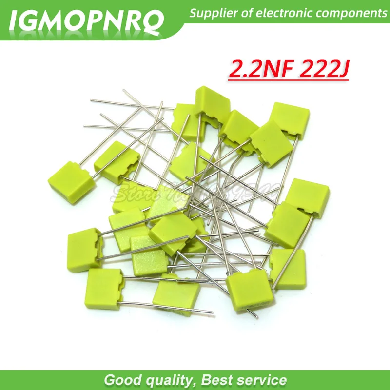 20PCS Correction capacitor 2.2nF 222J 100V 5mm Polypropylene Safety Plastic Film Capacitor