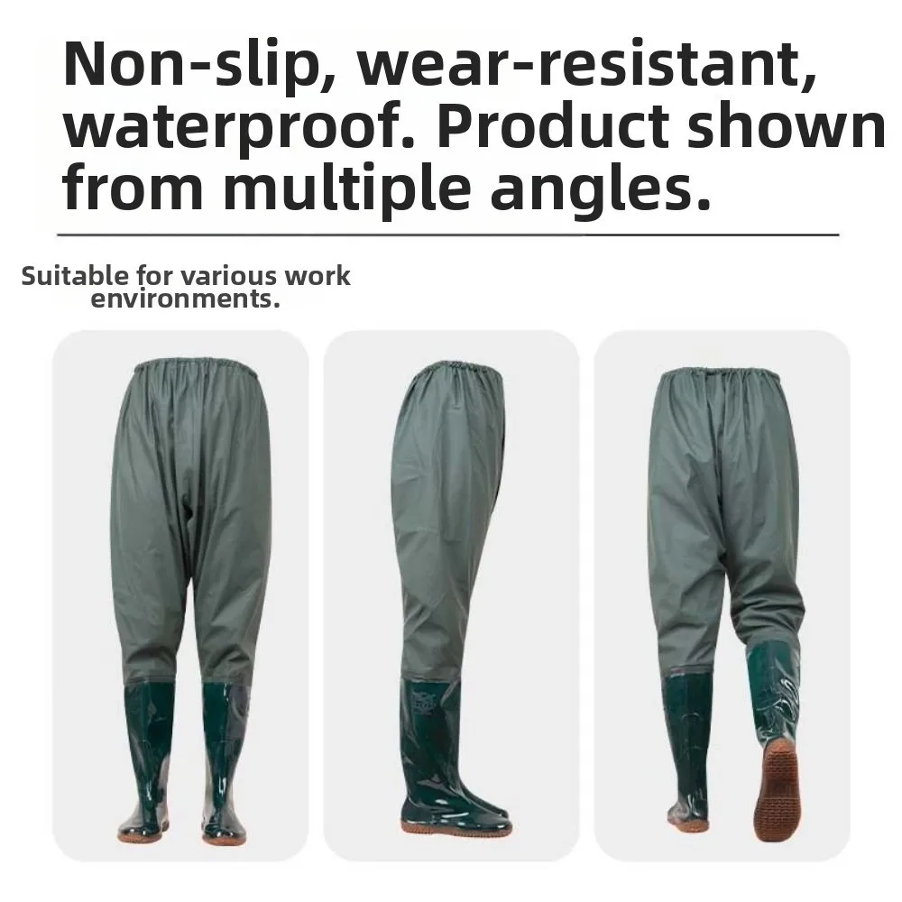 

Пластиковые брюки из ПВХ, болотные брюки, водонепроницаемая обувь, нескользящие непромокаемые сапоги для рыбалки, 10 размеров, высокая трубка