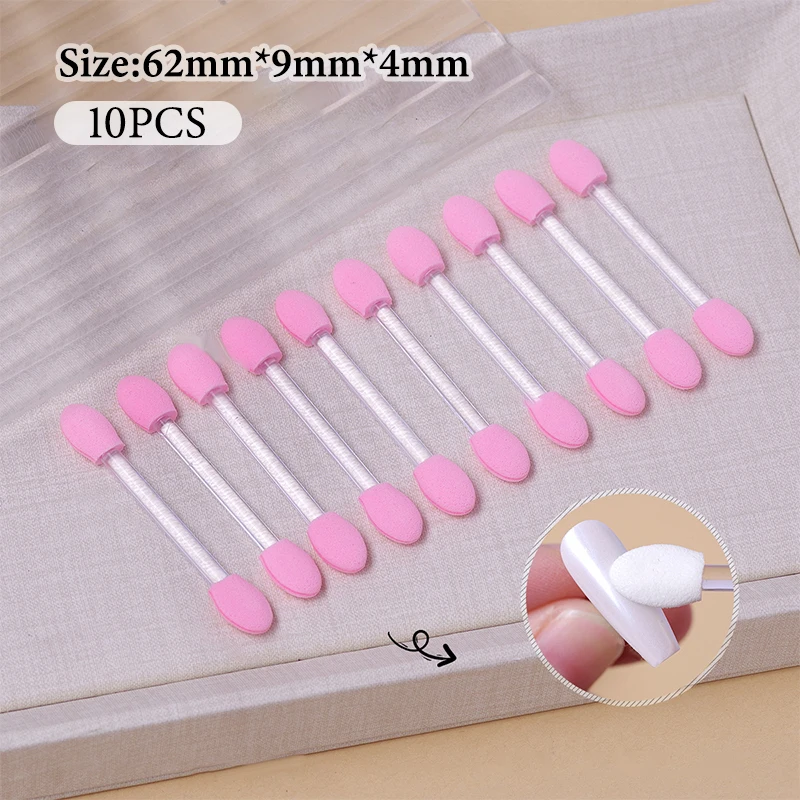 Aplicador de pincel de sombra de olho de qualidade, 10 unidades/pacote, esponja de maquiagem profissional, pincel cosmético de ponta dupla, suprimentos cosméticos de beleza