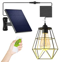 Lampe solaire Led suspendue en diamant avec câble détachable de 5M, luminaire d'extérieur, idéal pour un jardin ou une cour