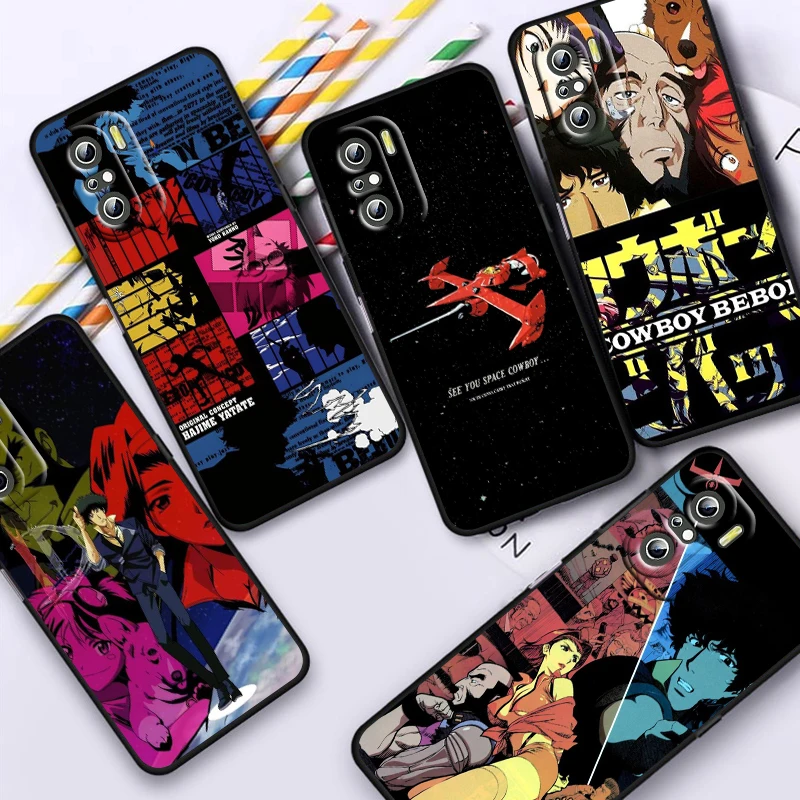 Anime Cowboy Bebop For Xiaomi Redmi Note 13 12 11E 11S 11 11T 10 10S 9 9S Pro Plus 4G 5G Black Phone Case