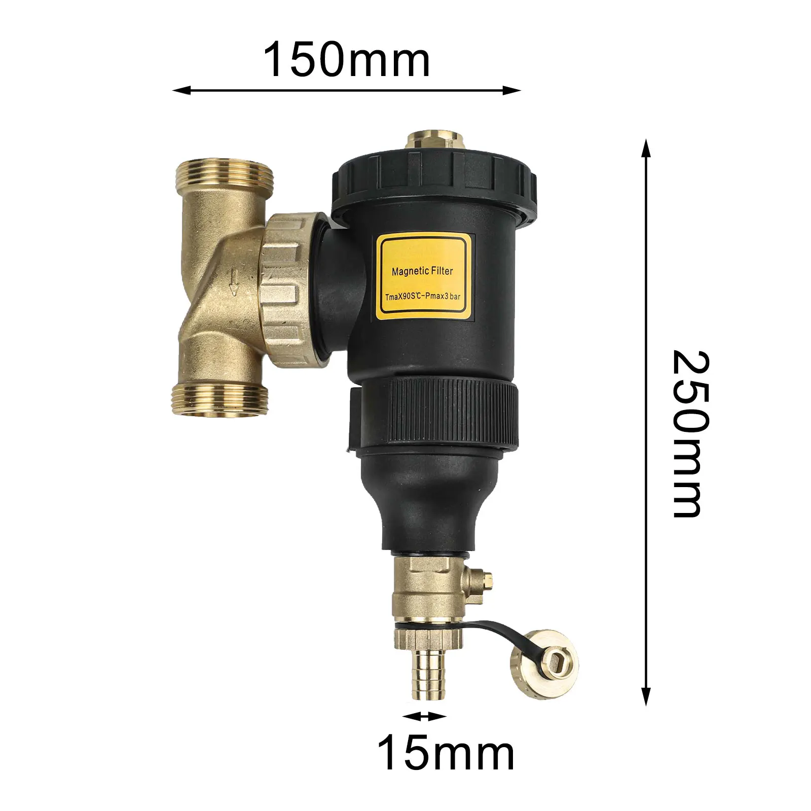 1pc Water Heater Filter For Boiler Dirt Filter Separator Underfloor Heating Pre-filter Heating Filter Built-in On/off Handle