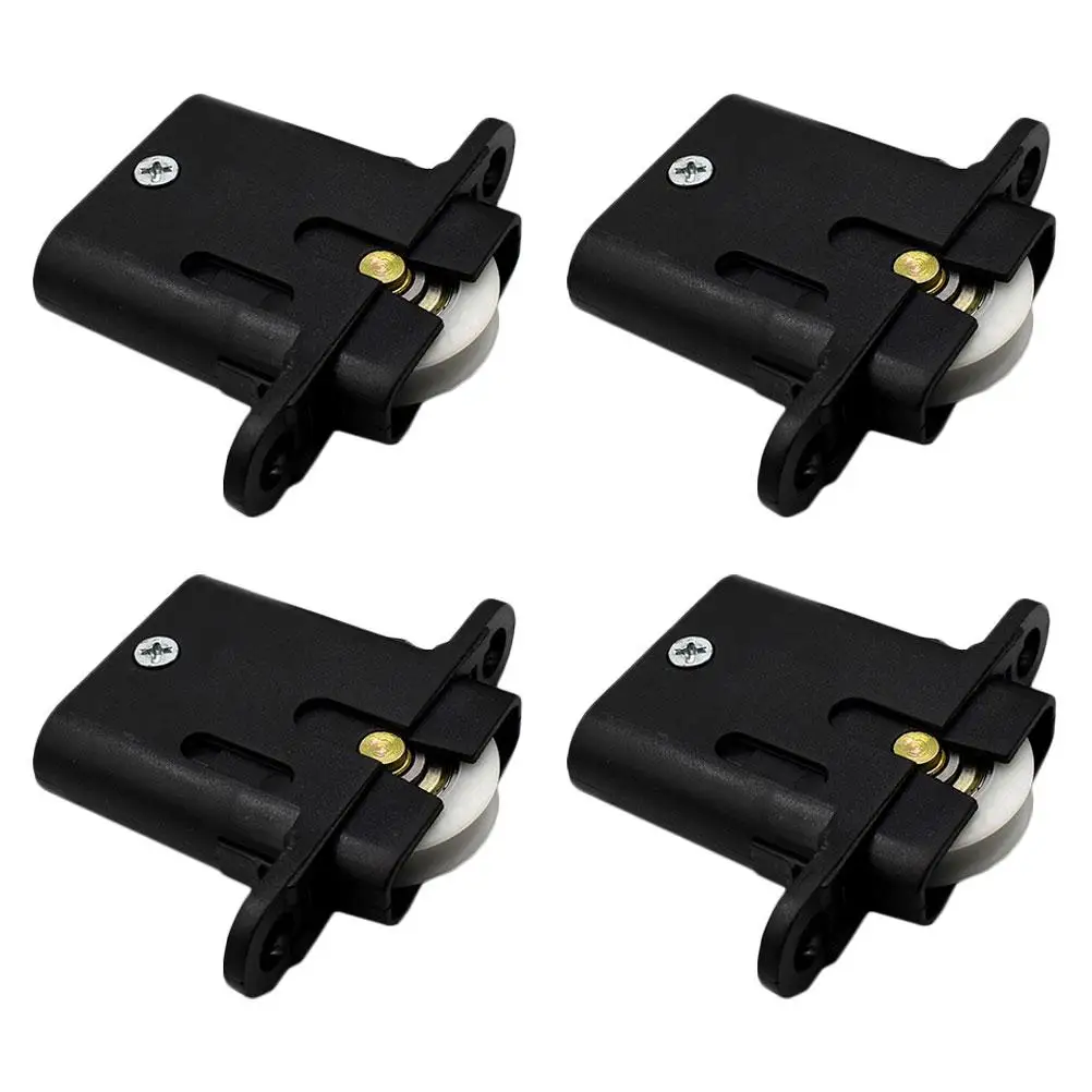 

Stainless Steel Pulley Caster Wheels Cabinet Door Scroll Black Casters Smooth Sliding Furniture Accessory Wardrobe Door Hardware