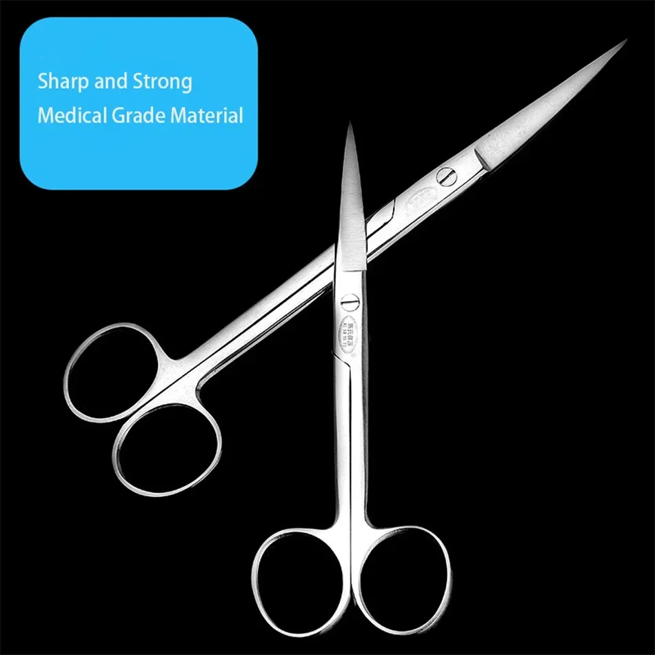 Dental Medical Stainless Steel Scissors Elbow Straight Tip Thickened Surgical Scissors Large and Small