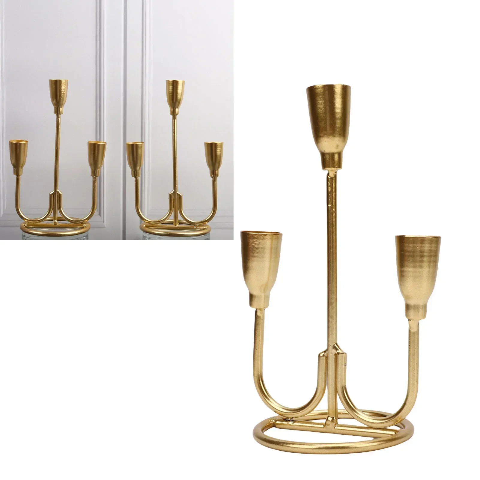 Iron Candle Holder Three Head Candlestick Stand Table Centerpiece Decor For Coffee Table Fireplace Holiday Interior Display