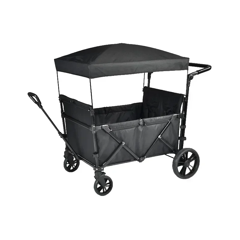 Carro de freno de jardín al aire libre, carrito de Camping plegable para Picnic en la playa con dosel, plegable ajustable portátil personalizado