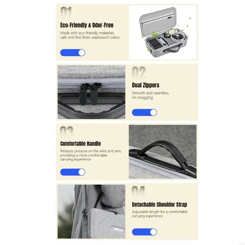 2025 حالة حمل محمولة جديدة مع أحزمة الكتف للوصول إلى وحدة تحكم الطائرات بدون طيار