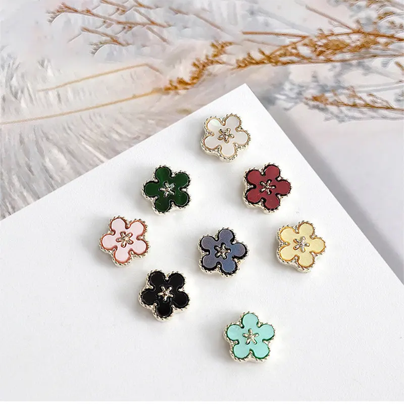 10pcs Kawaii Zomer Fritillary Bloem Legering Nail Art Onderdelen Decoraties Levert Professionals Nagels Accesorios Ontwerpen Charms