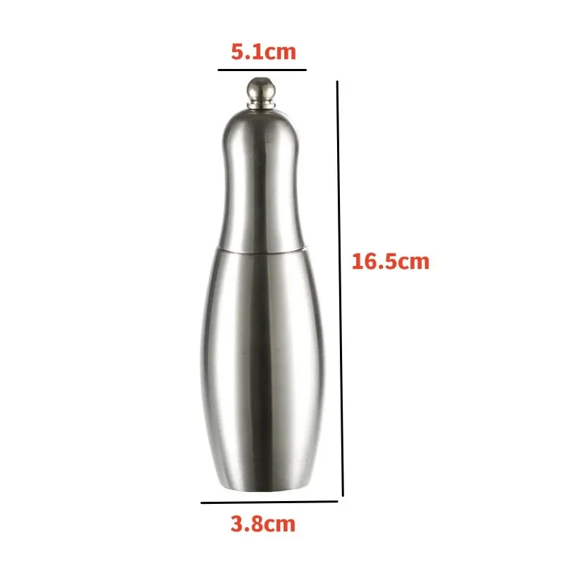 304 Stainless Steel Salt and Pepper Grinder Bowling Style Pepper Mill Ceramic Core Grinding Western Restaurant Seasoning Bottle