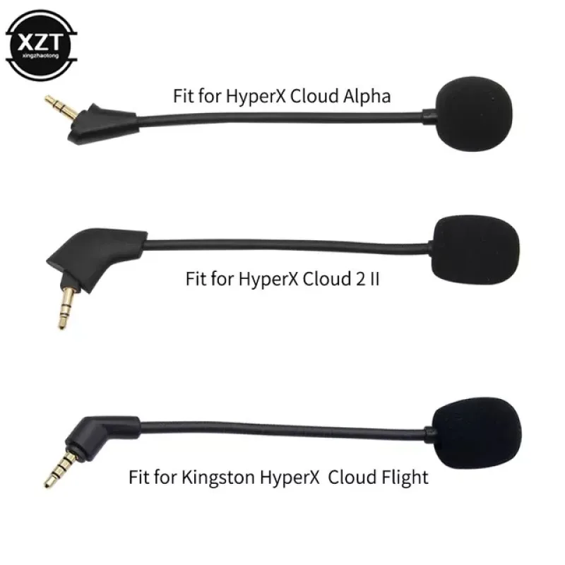 3.5mm Headsets Microphone Replacement for Kingston HyperX Cloud Alpha 2 II X Core Pro Silver Cloudx Gaming Headsets Headphones