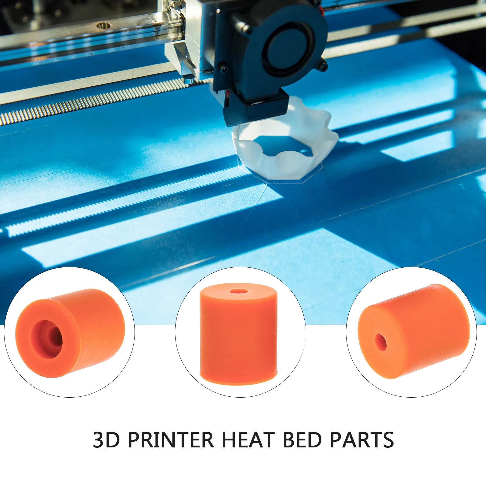 8pcs 18Mm Silicone Leveling Column For 3D Printer Heatbed Non-Slip Shock-Absorbing Replacement Parts 3D Printer Accessory