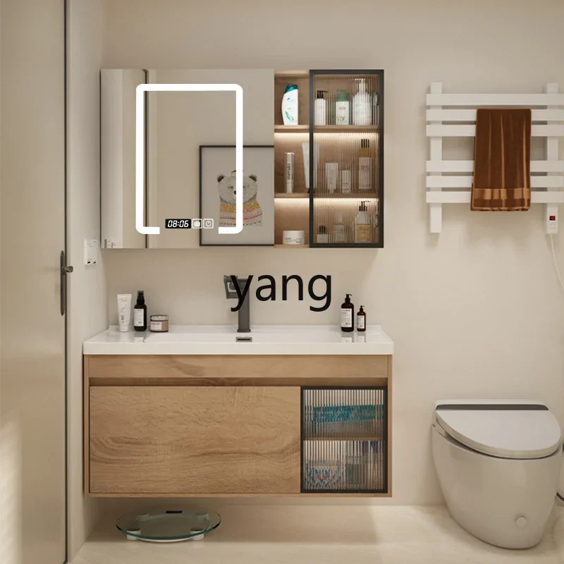 

LH log bathroom cabinet combination toilet washstand modern simple ceramic integrated basin