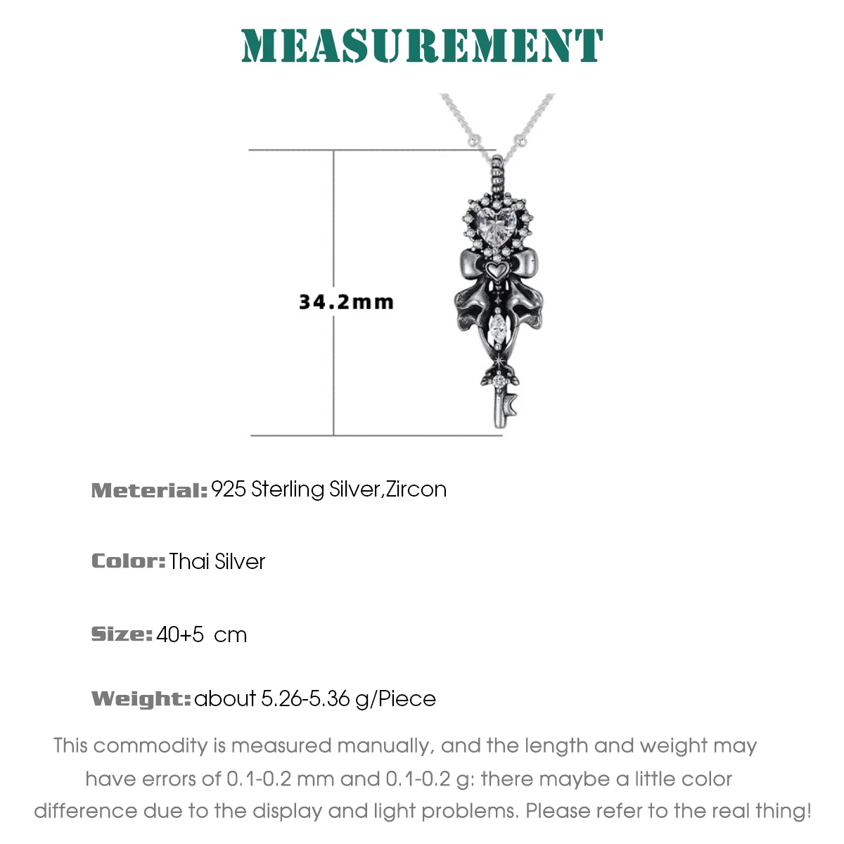 F.I.N.S Original Vintage Heart-Shaped Bow Key Necklace for Women S925 Sterling Silver Retro Dark Punk Clavicle Chain Pendants