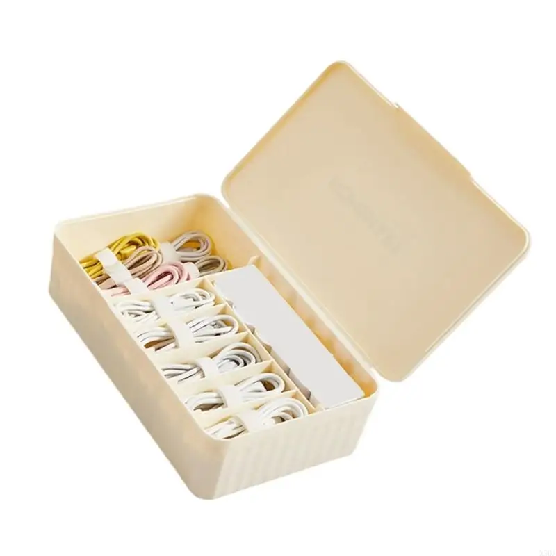 Picture 3: Thick Plastic Data Line Storage Container Cord Box With Cable Ties And Labels 