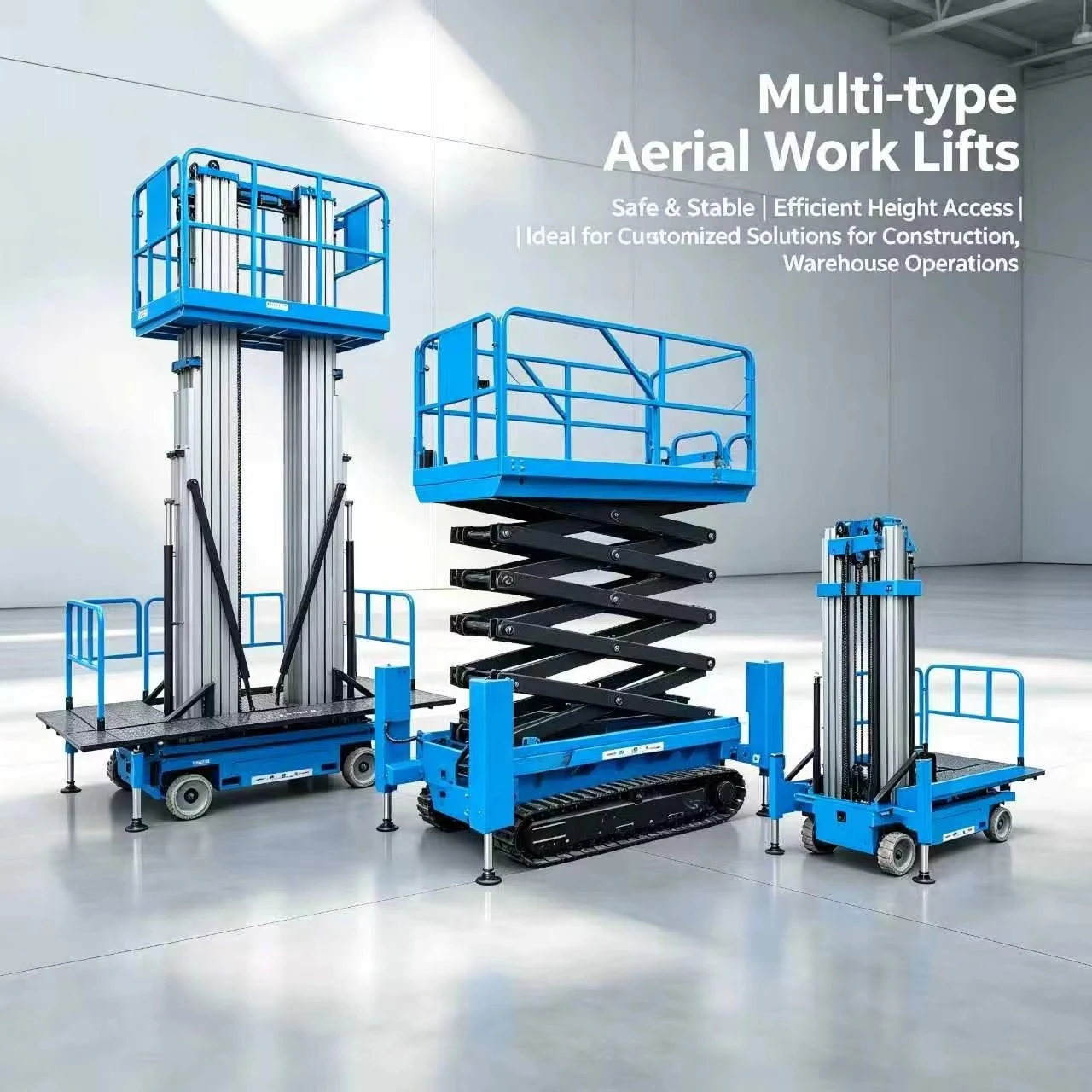 Self Propelled Scissor Lift With Driving Function Construction Site Automatic Walking Aerial Work Machine