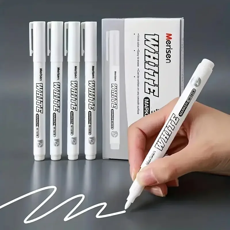 White Marker Pen Set Waterproof Permanent Paint Pens DIY Graffiti and Magnetic Blackboard Chalkboard Whiteboard Eraser