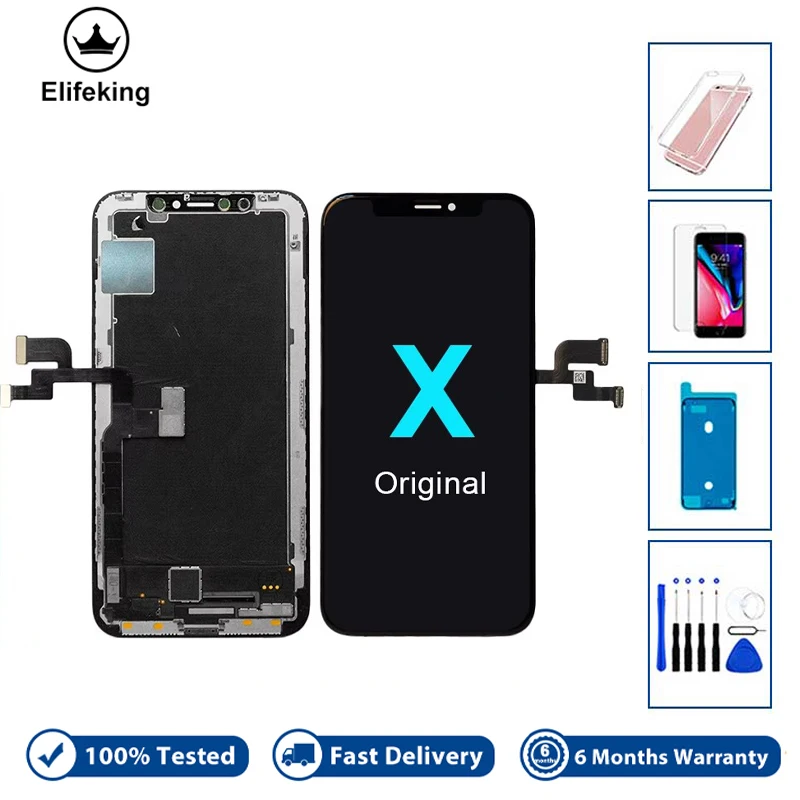 

Оригинальный ЖК-дисплей для iPhone X, сменный экран A1865 A1901 с 3D сенсорным цифровым преобразователем в сборе, запасные части для ремонта телефонов True Tone