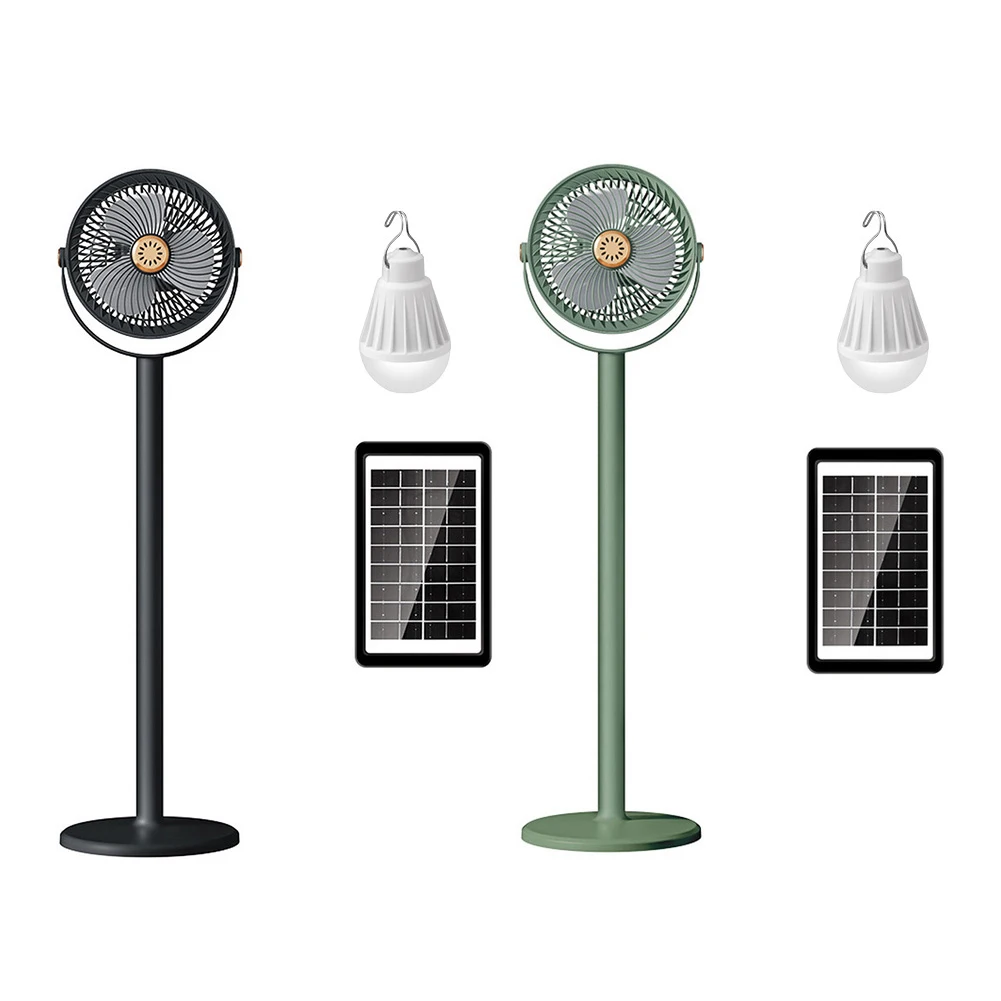 1Set Portable  Solar-Powered Standing  Fan 5-Speed Rechargeable Compact  Design Solar Powered Fan Household  Multifunctional Fan