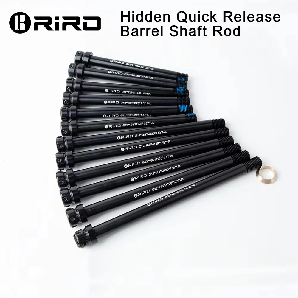 MTB Road Bike Thru Axle Lever Built-In Bicycle Front Fork Shaft Skewer Quick Release 7075AL Barrel Shaft 12x120 12x128 Bike Part