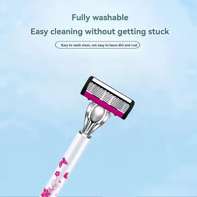 High Quality Safety Razor with 6-Layer Stainless Steel Shaving Blades Manual Replacing Cutter Head Shaver German Craftsmanship