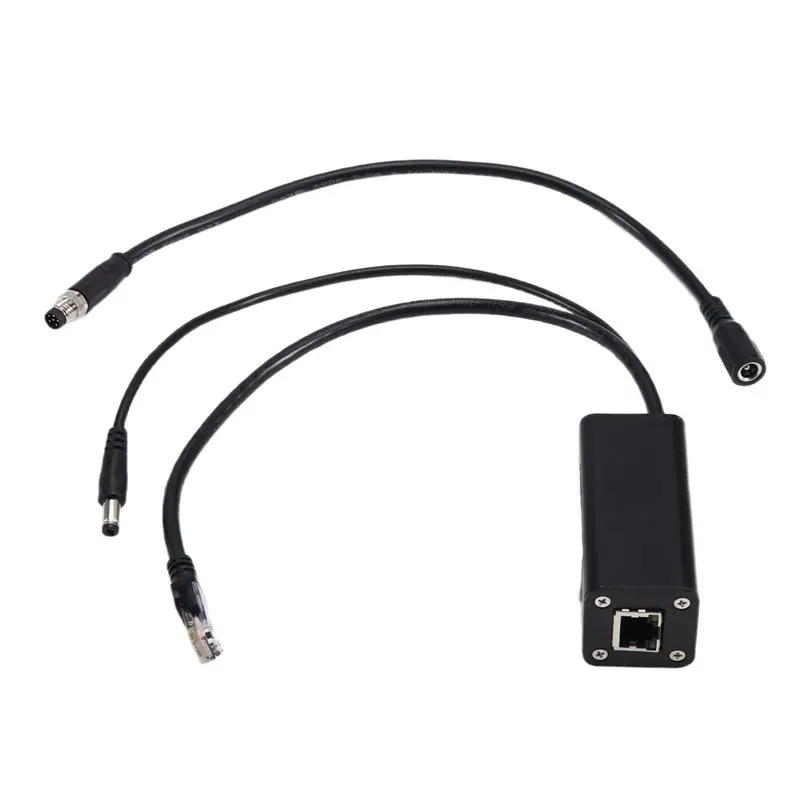 ABZZ-For Security CCTV System Camera Compatible 25W 2.5G POE Splitter 48V To 12V IEEE 802.3Af Power Ethernet Splitter Adapter 24