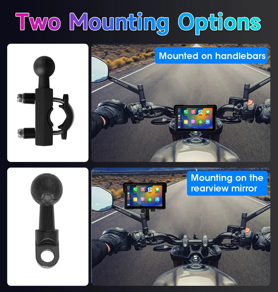 Srnubi Tragbare Motorrad GPS Navigation Wasserdichte Drahtlose Carplay 5/7 "Bildschirm Motorrad Android Auto Bluetooth Monitor DVR – Detail 17