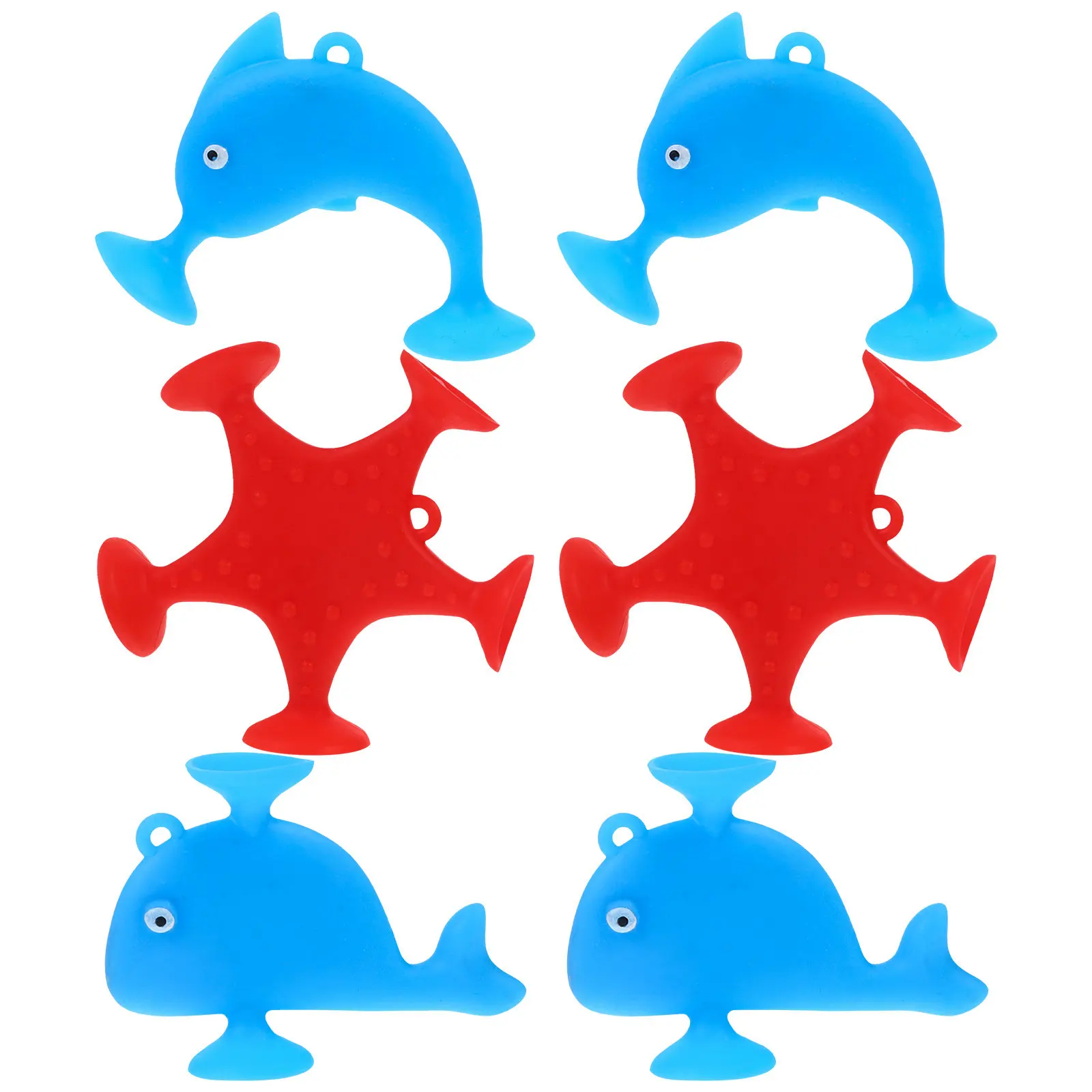 6Pcs Baby Safe Suction Bath Cartoon Animals Small Size Play Water Accessories for Baby Shower and Pool Suction Bath Toys