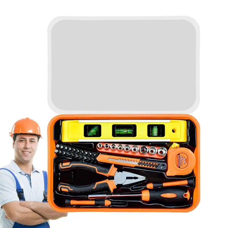 Complete Tool Box Set Household Repair Hand Tool Set Socket Wrench Screwdriver Knife Woodworking Work Tool Kit Toolbox Toolset