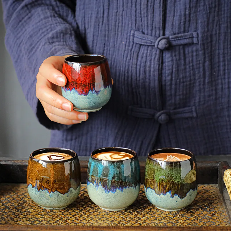 80ml ceramic kiln into espresso cup small creative hand warm spirit owner sample tea cup hair home kitchen mug