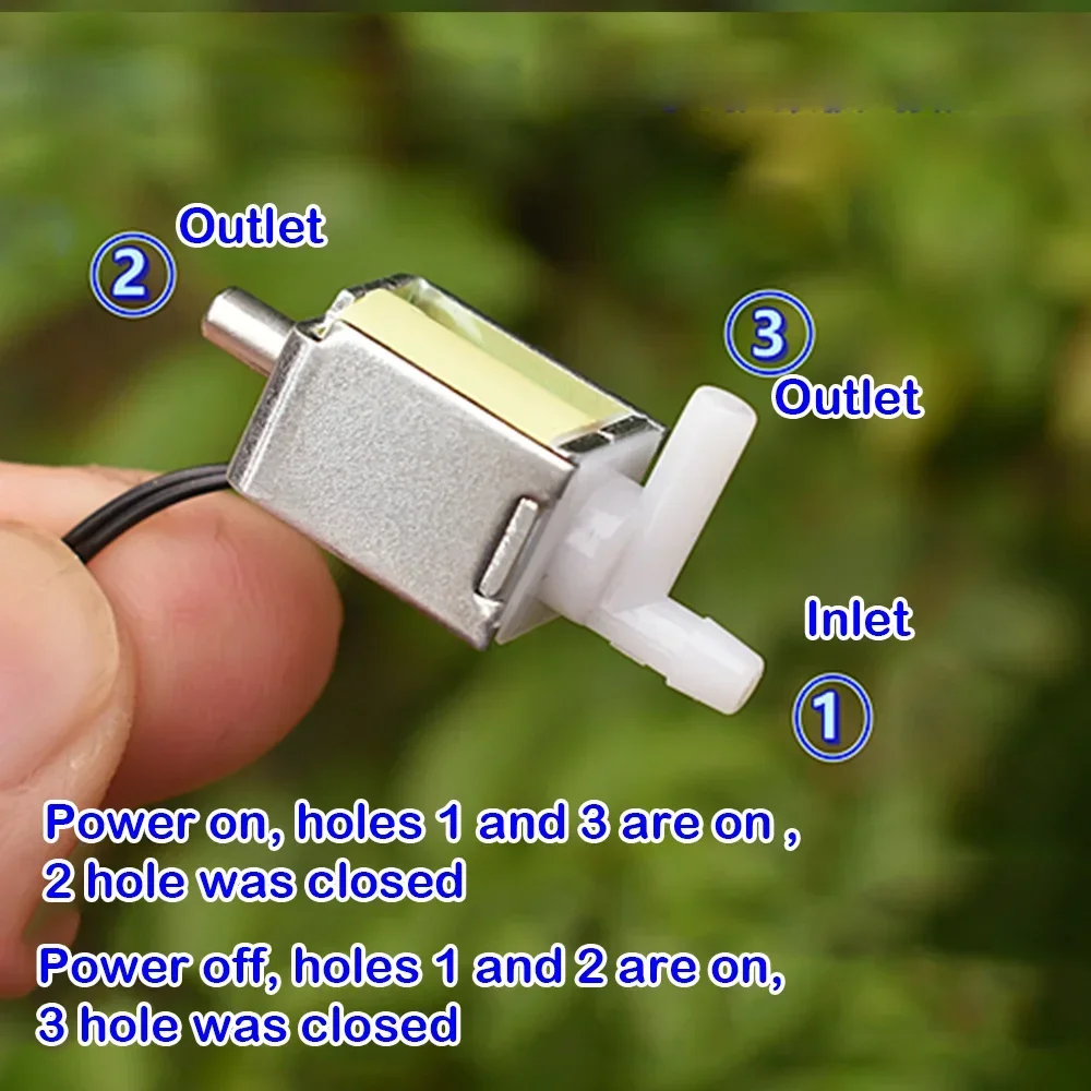 1.5W mikro zawór elektromagnetyczny 2-pozycyjne 3-kierunkowe DC 5V 6V Mini 10mm zawór elektromagnetyczny sterowane elektrycznie przełącznik zaworu powietrza