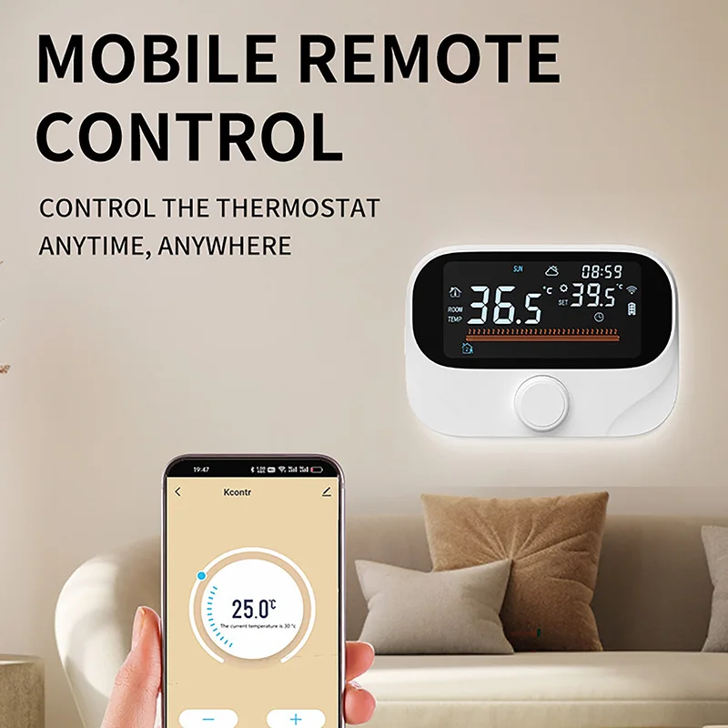 

Беспроводной термостат RF433 Smart WiFi для теплого пола, настенный контроллер температуры котла, поддерживает приложения Tuya или Smart Life