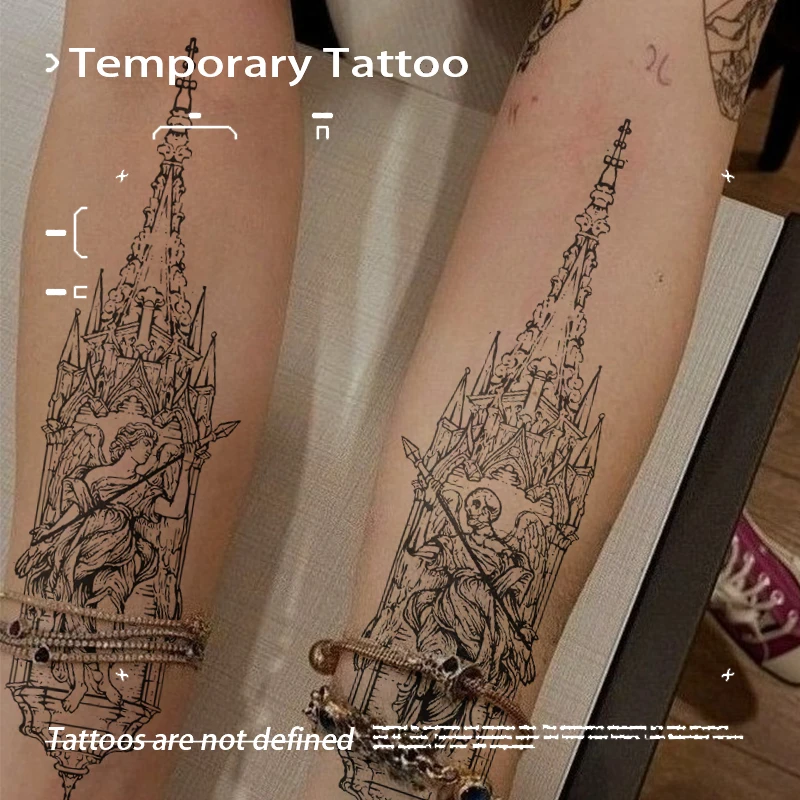 Fake Tatto Retro Angel Skeleton Herbal Juice Tattoo Stickers Temporary Tattoos Ive Sticker Cheap Cool Stuff Wholesale Bodyart