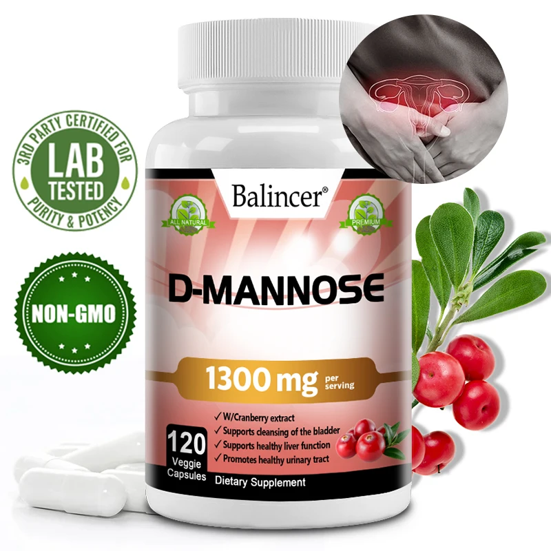 D-Mannose Supplement - Natural Urinary Tract Health Capsules, Maintain Urinary Tract Function and Reduce Urinary Frequency