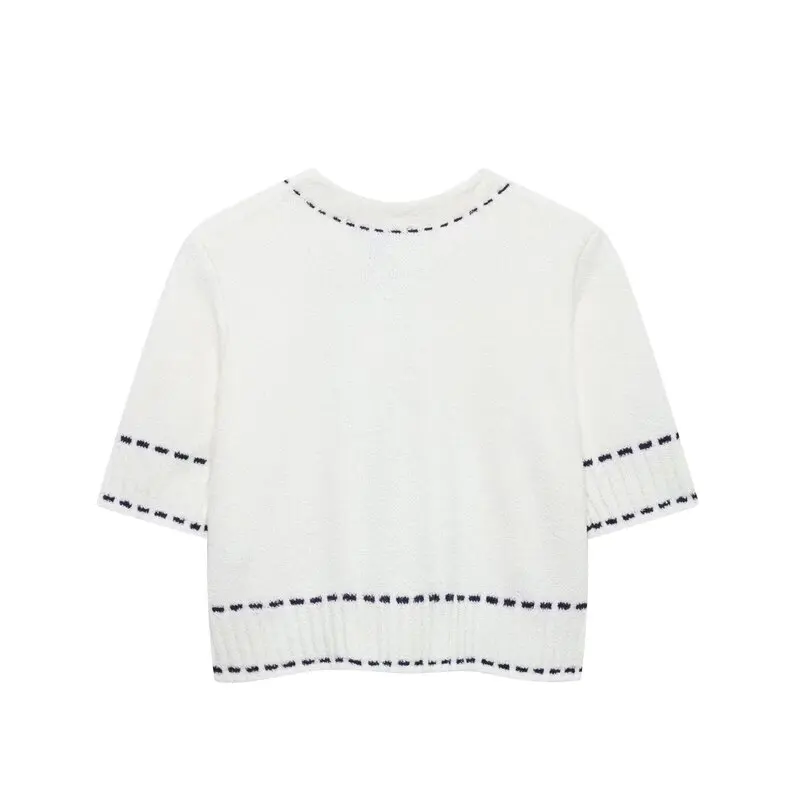 

Spring 2025 Women's Design Sense ort Sve Knitted Open Cardigan ort Outerwear Commute Sle Polyester Fiber ort Length